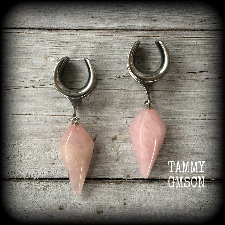 Rose quartz earrings 