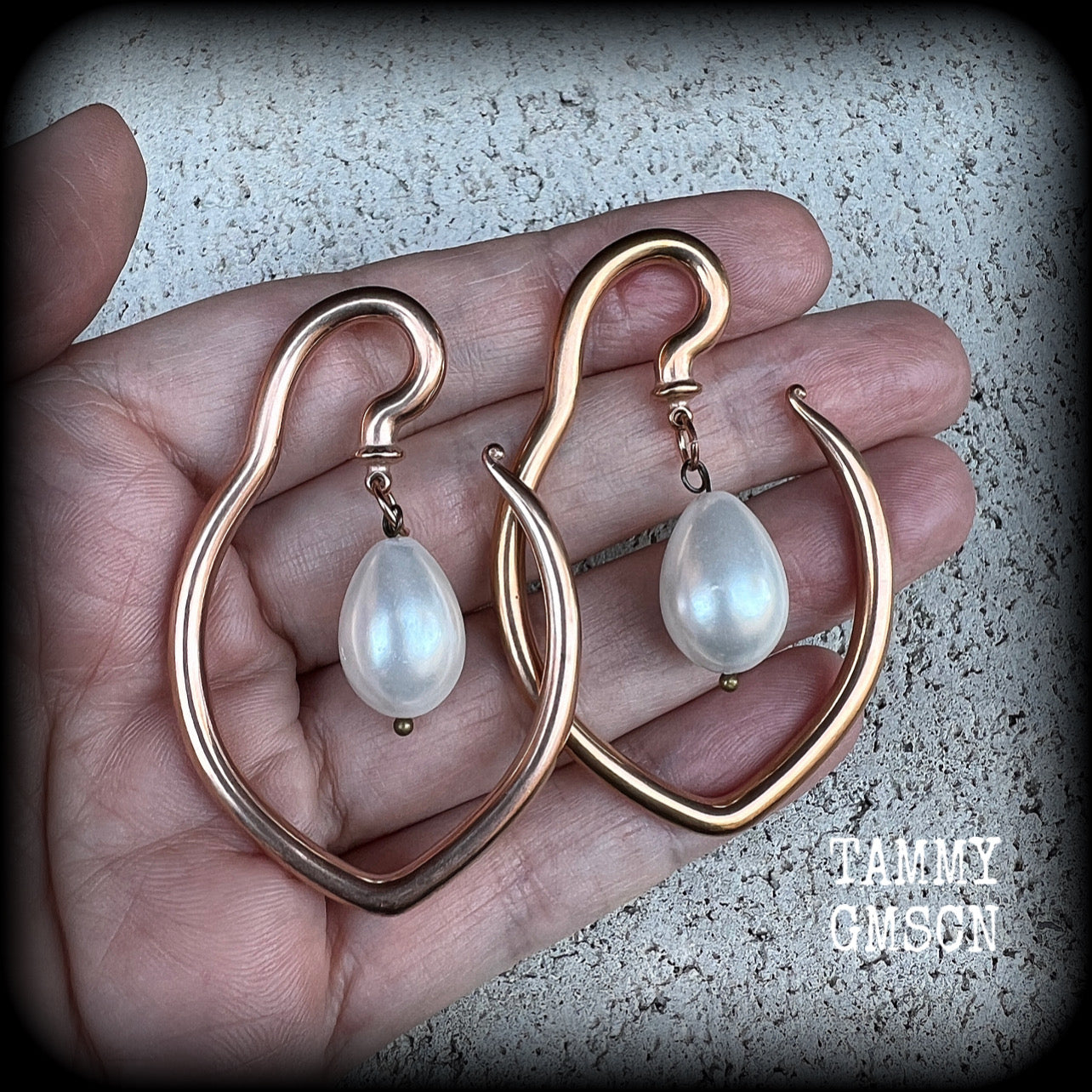 Pearl ear hangers-Sea Hag earrings