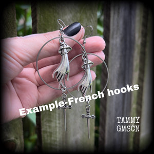 Ace of Swords earrings-Tarot card jewelry