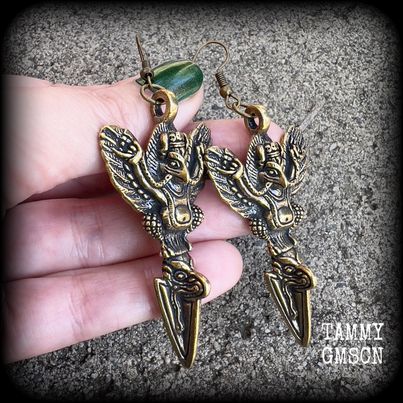 Bronze Garuda earrings-Ethnic earrings