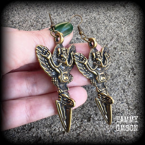 Bronze Garuda earrings-Ethnic earrings