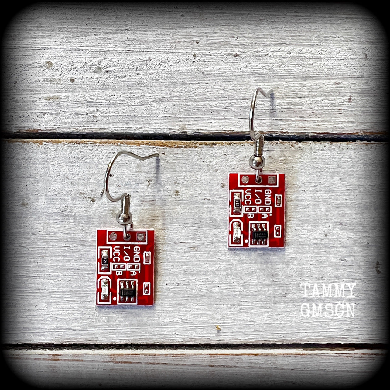 Circuit board earrings 