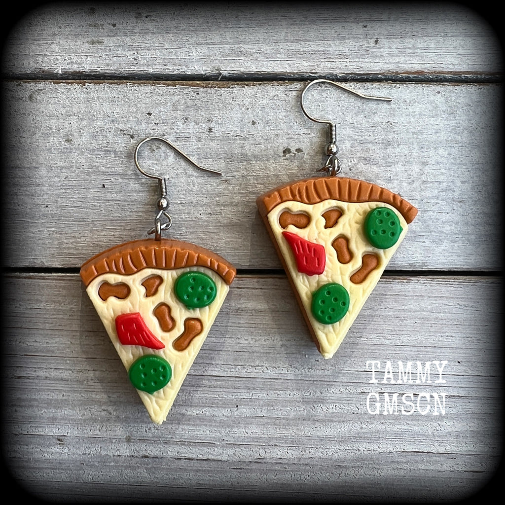 Pizza earrings-Pizza jewelry