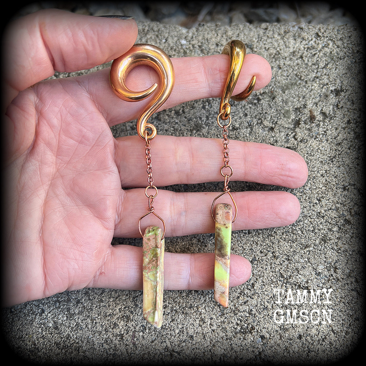Gemstone ear hangers