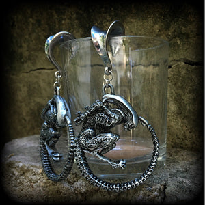 Alien Xenomorph ear weights-Ear gauges