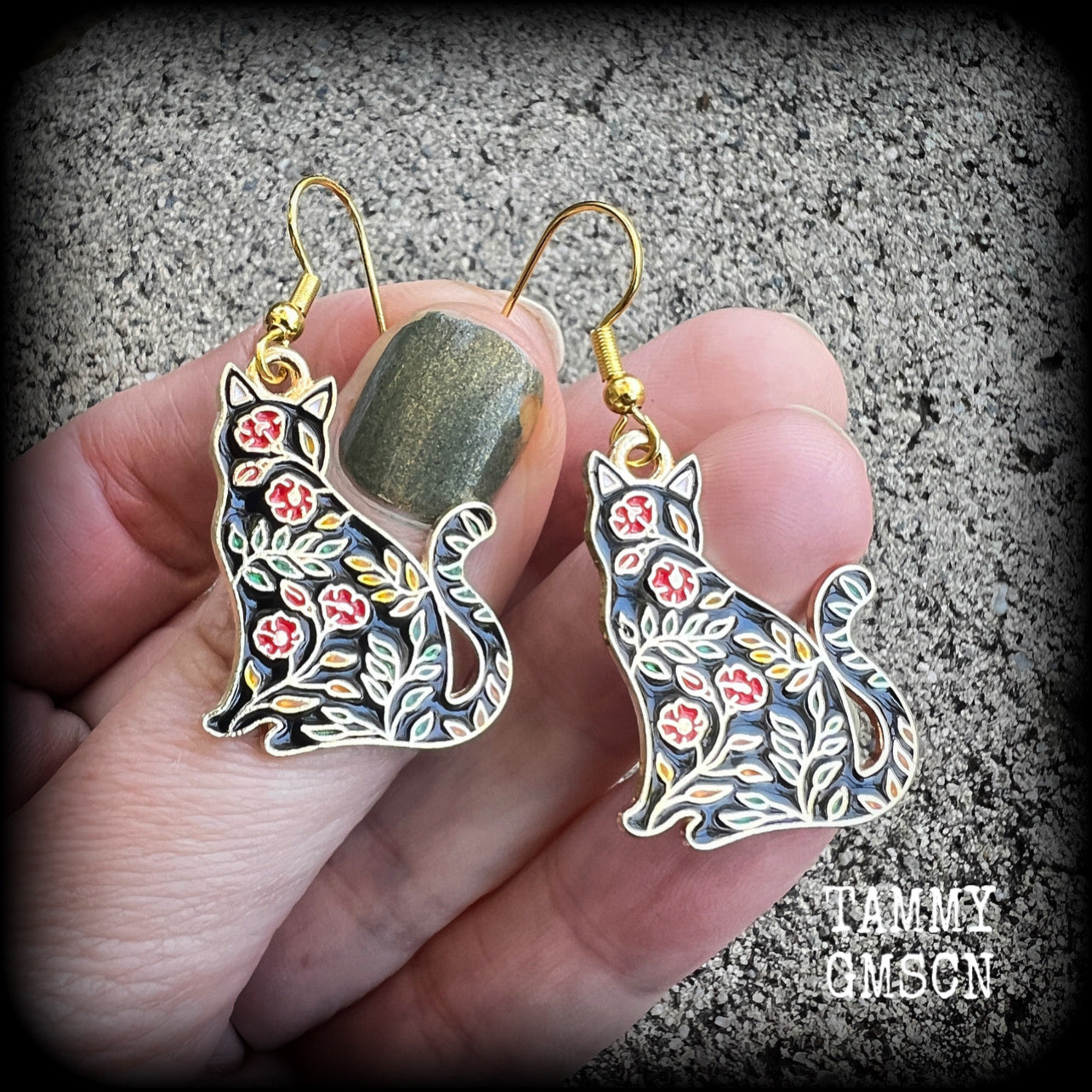 Mon mon cat earrings