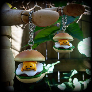 Gudetama hamburger earrings