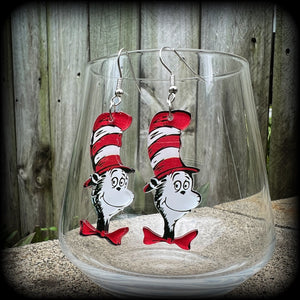 Cat in the Hat earrings 