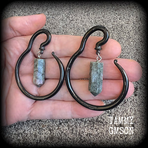 Indian agate gemstone ear hangers