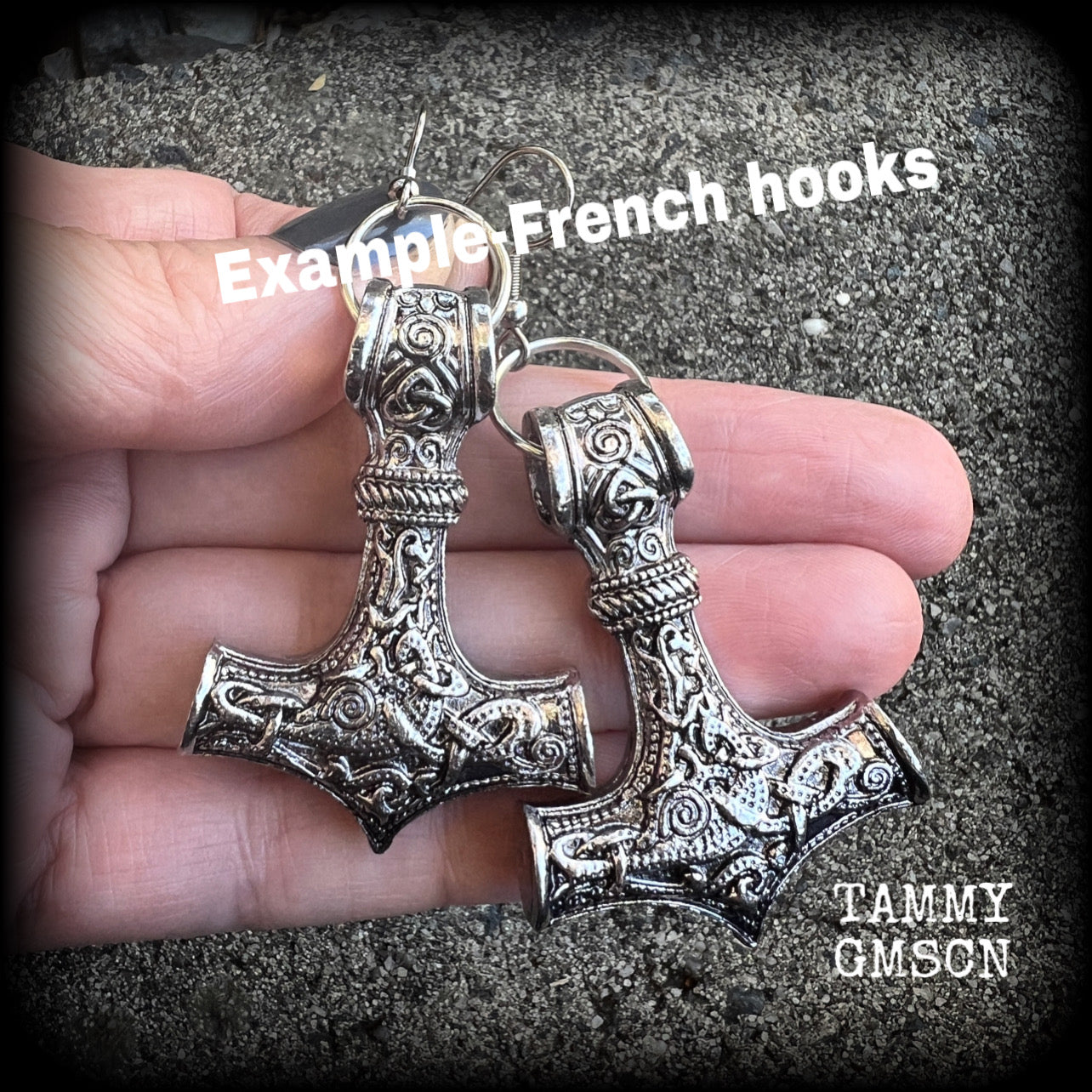 Thors Hammer earrings-Viking jewelry