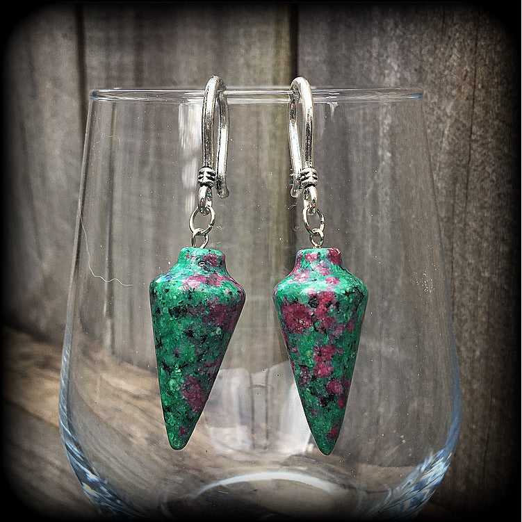 Ruby in Fuchsite ear hangers