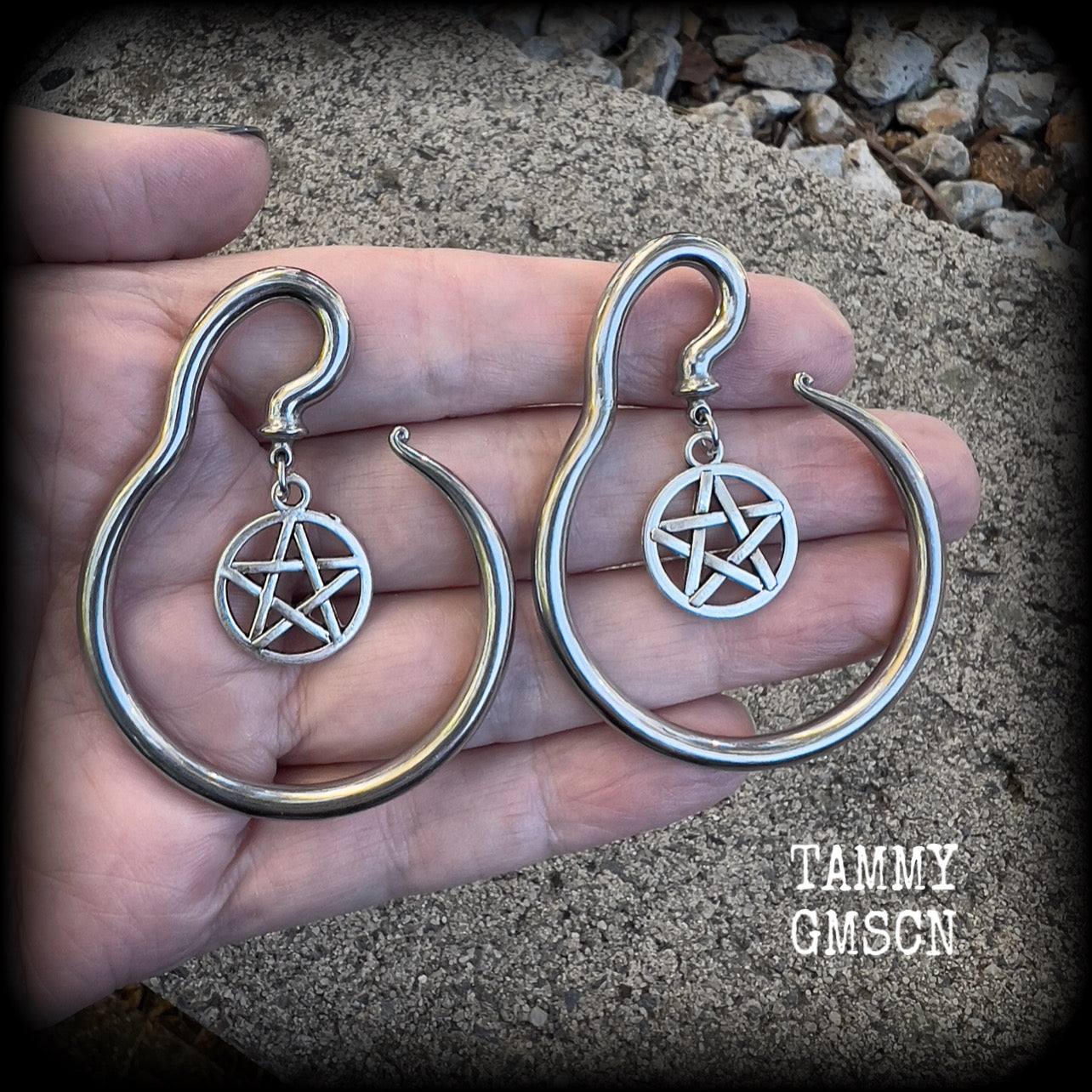 Pentagram ear gauges