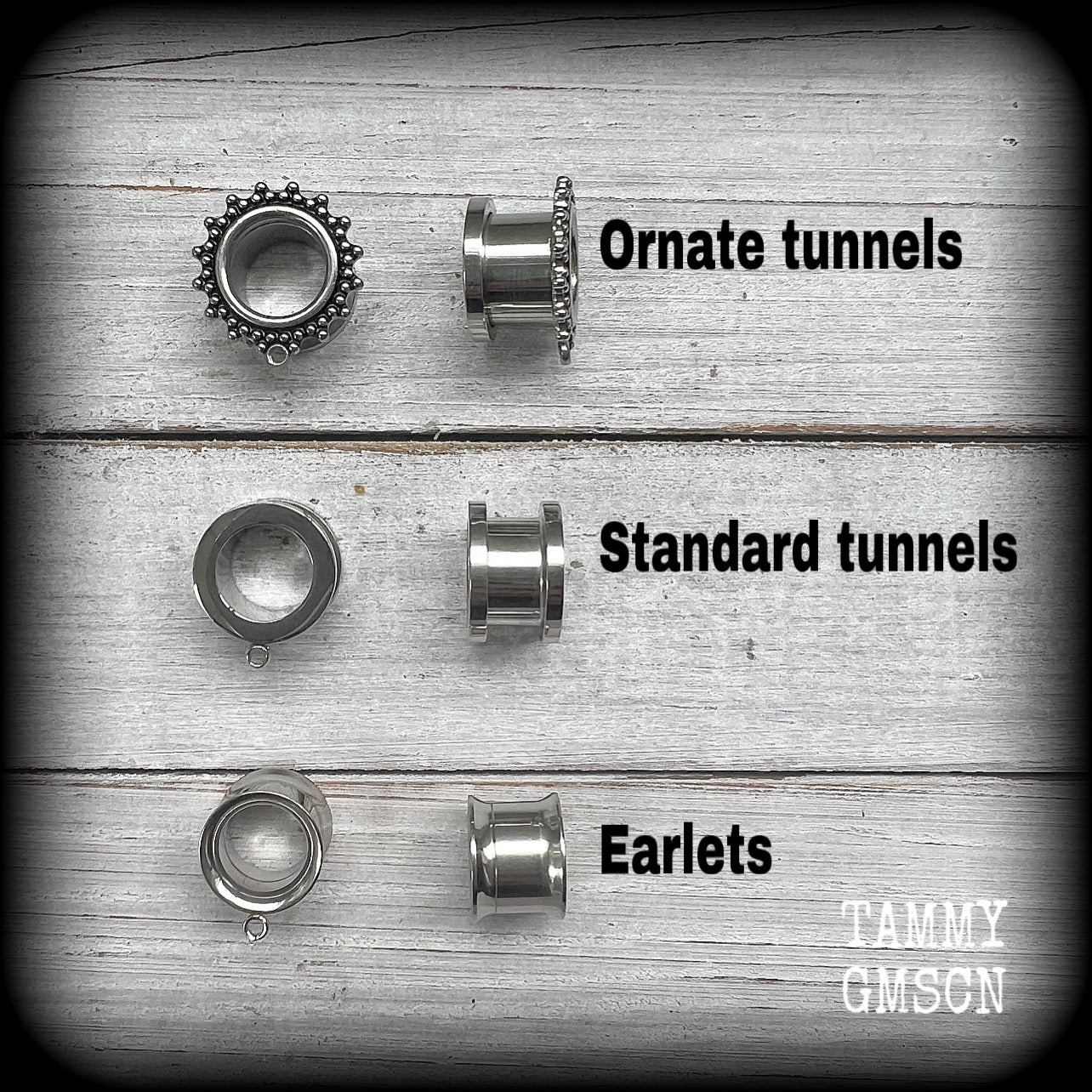 2 gauge tunnels 0 gauge tunnels 00 gauge tunnels 1/2” tunnels 9/16” tunnels 5/8” tunnels 3/4” tunnels 7/8” tunnels 1” tunnels 