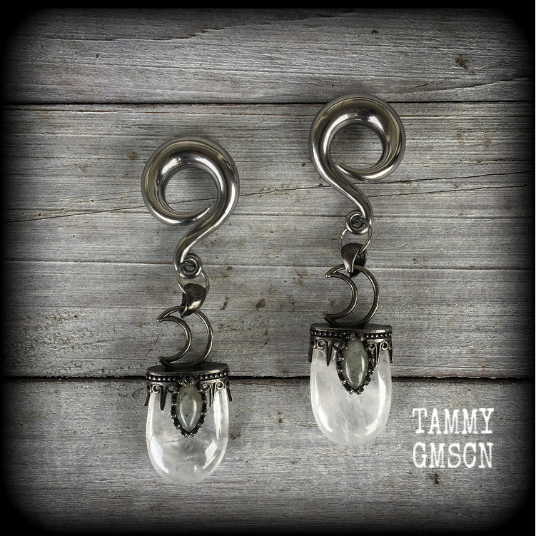 Clear quartz ear hangers