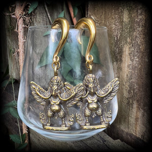 Garuda gauged earrings-Ear weights