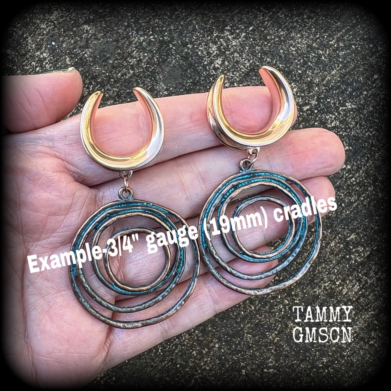 Sea hag ‘Vertigo’ spiral gauged earrings-Ocean rip