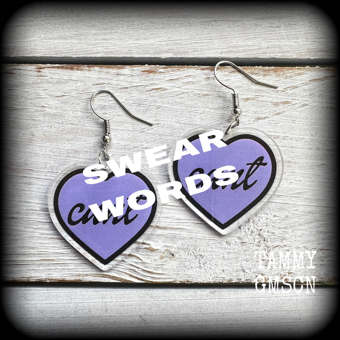 Swear word earrings-Cuss words