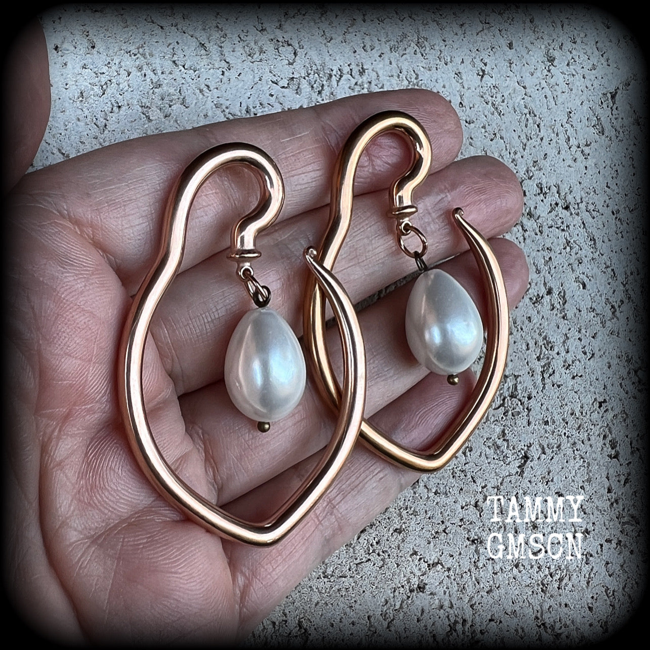 Pearl ear hangers-Sea Hag earrings