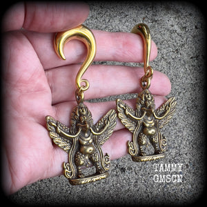 Garuda gauged earrings-Ear weights