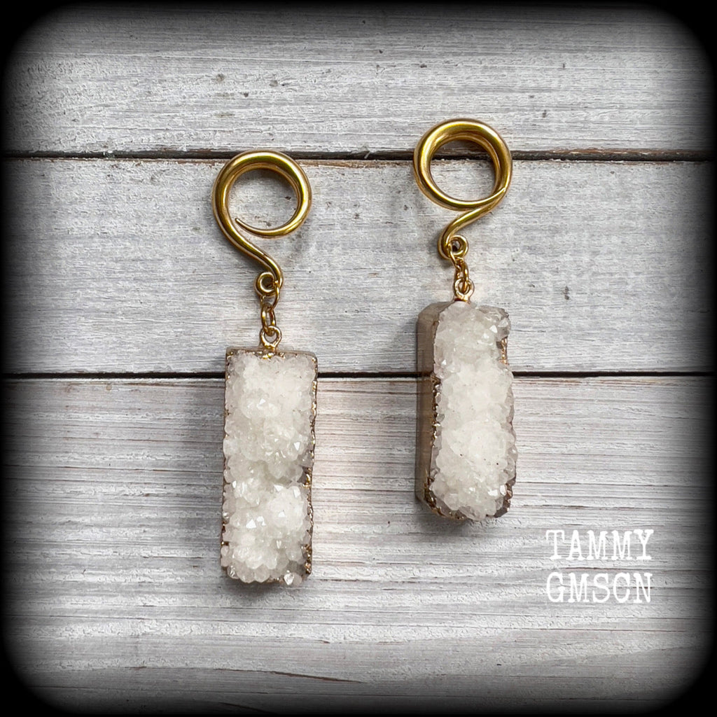 Crystal gauged earrings 