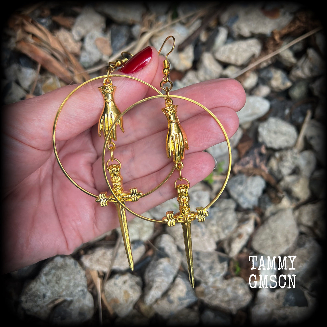 Ace of swords earrings-Tarot jewelry