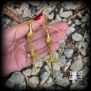 Ace of swords earrings-Tarot jewelry