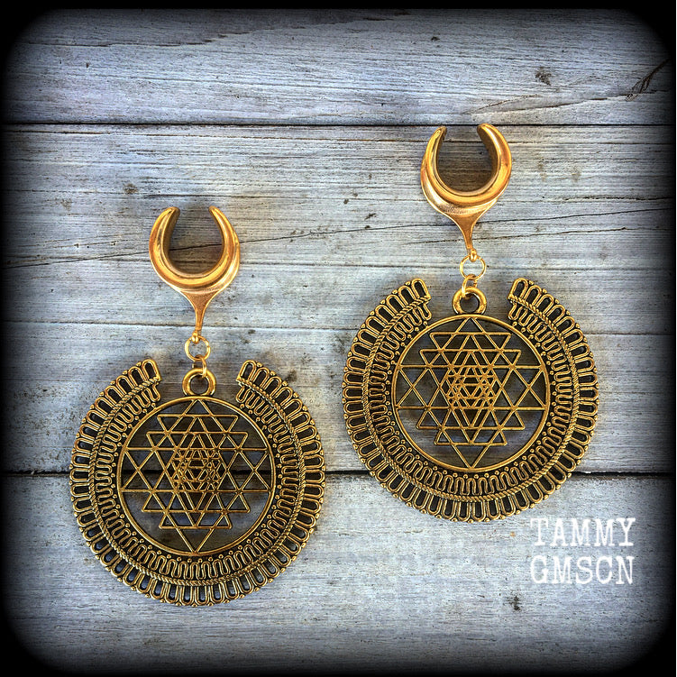 Sri yantra earrings