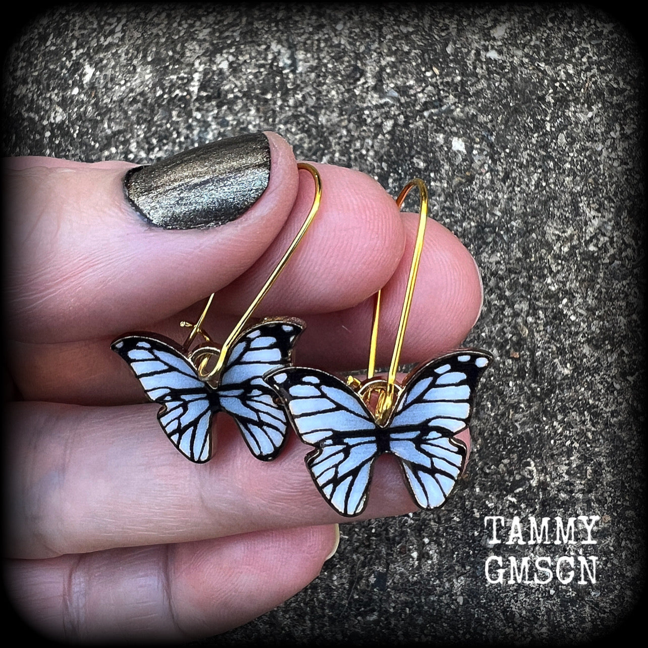 Blue butterfly earrings Butterfly jewelry Entomologist Entomology Insect earrings Insect jewelry Bugs earrings Gifts for girls Gifts for her Secret sanra Stocking stuffers Santa stocking Christmas gifts Christmas presents Fairycore Cottagecore