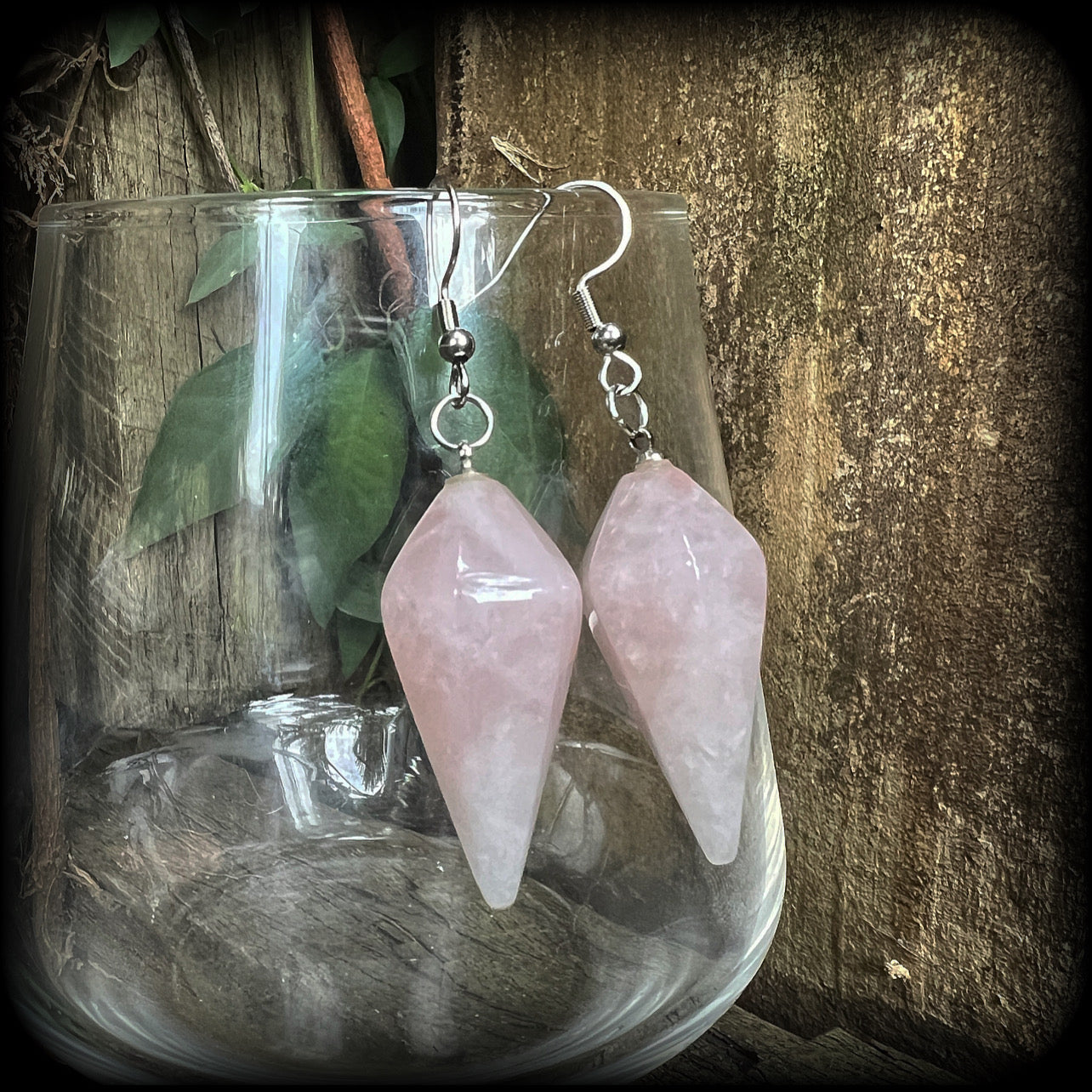 Rose Quartz earrings-Gemstone earrings