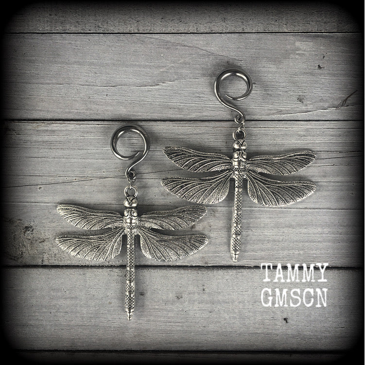 Dragonfly earrings Dragonfly ear hangers Dragonfly ear weights Dragonfly jewelry Insect ear weights Bugs earrings Tunnels Tunnel earrings Tunnel dangles 4mm 6mm 10mm 12mm 14mm 16mm 19mm 22mm 25mm 28mm 30mm Fairycore Forestpunk Goblincore Cottagecore