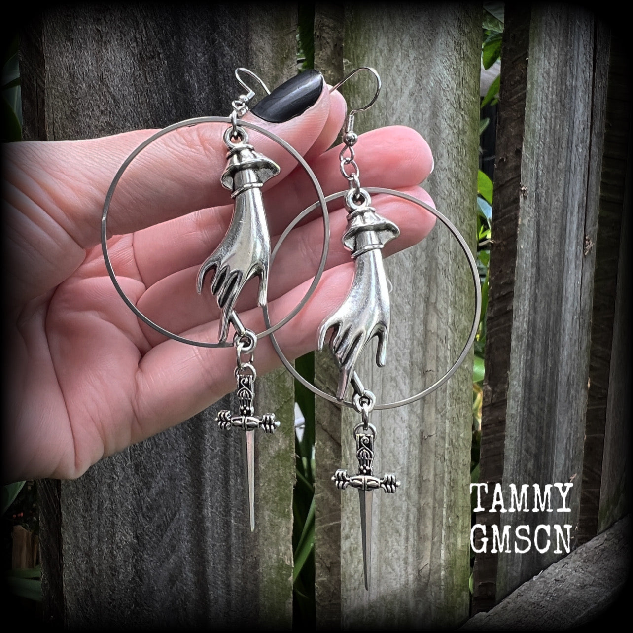 Ace of Swords earrings-Tarot card jewelry
