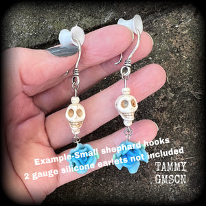 Skull and Rose Day of the Dead earrings