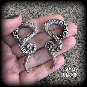 Octopus tentacle ear hangers