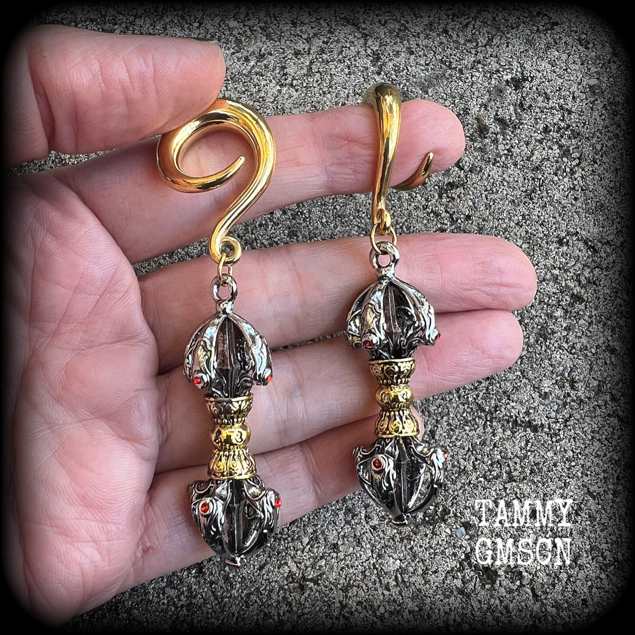 Dorje vajra gauged earrings