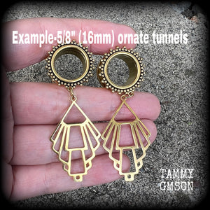 Aphrodite tunnel earrings-Art nouveau tunnels