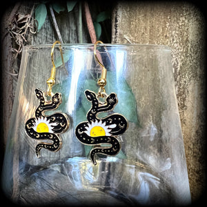 Two headed celestial snake earrings