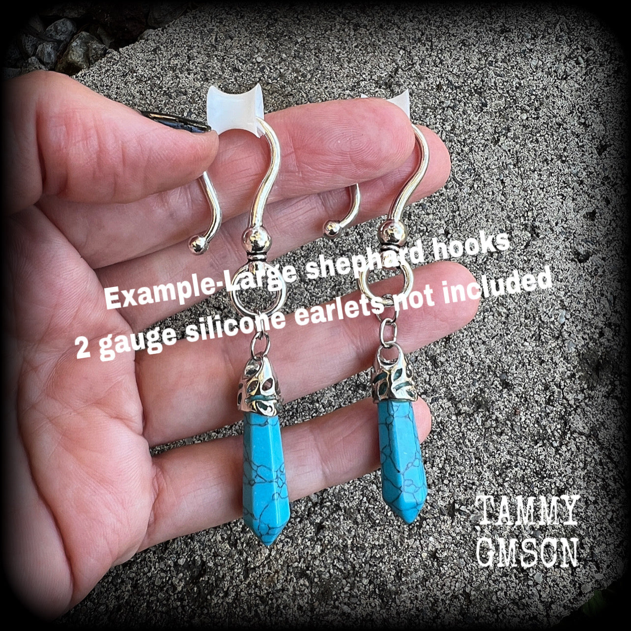 Turquoise earrings-Ear hangers