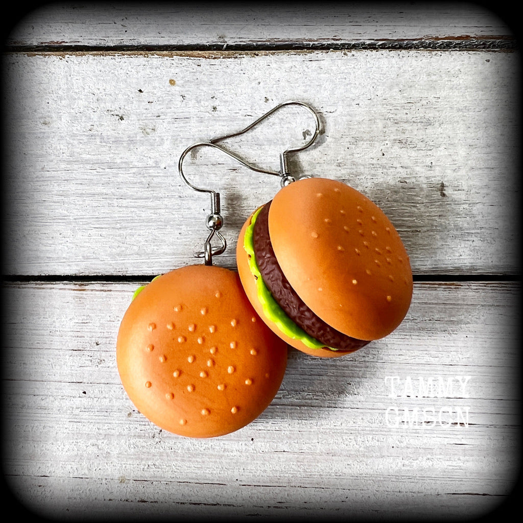 Hamburger earrings-Fast food earrings