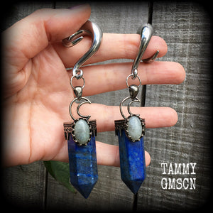 Labradorite ear gauges
