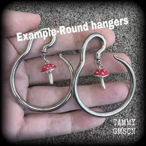 Red mushroom ear hangers