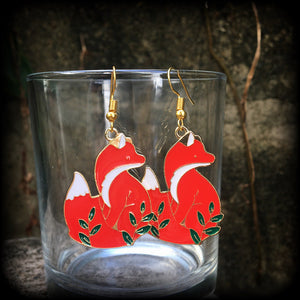 Red fox earrings 