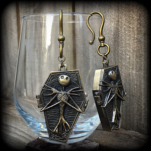 Nightmare Before Christmas earrings-Coffin ear hangers