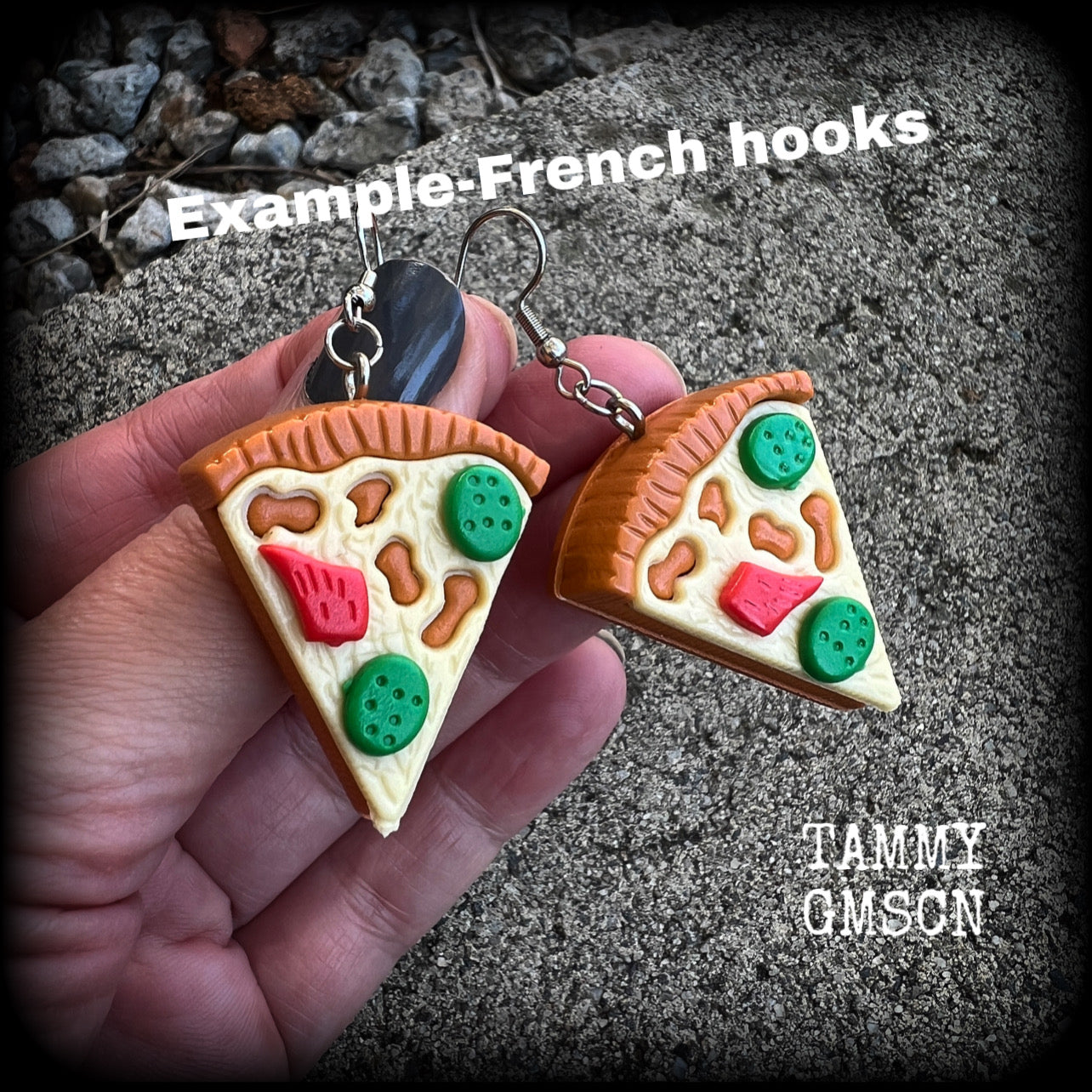 Pizza earrings-Pizza jewelry