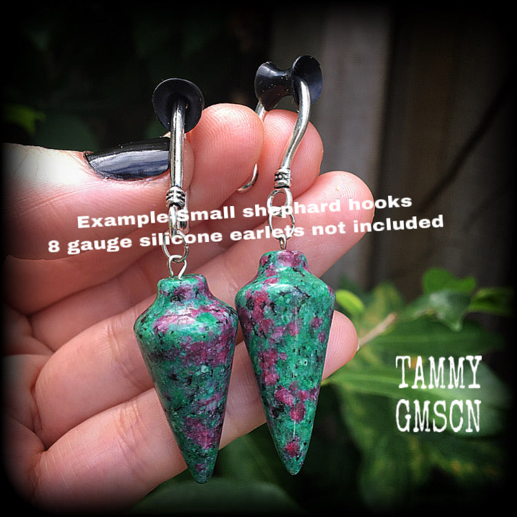 Ruby in Fuchsite body jewelry 