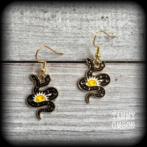 Two headed celestial snake earrings