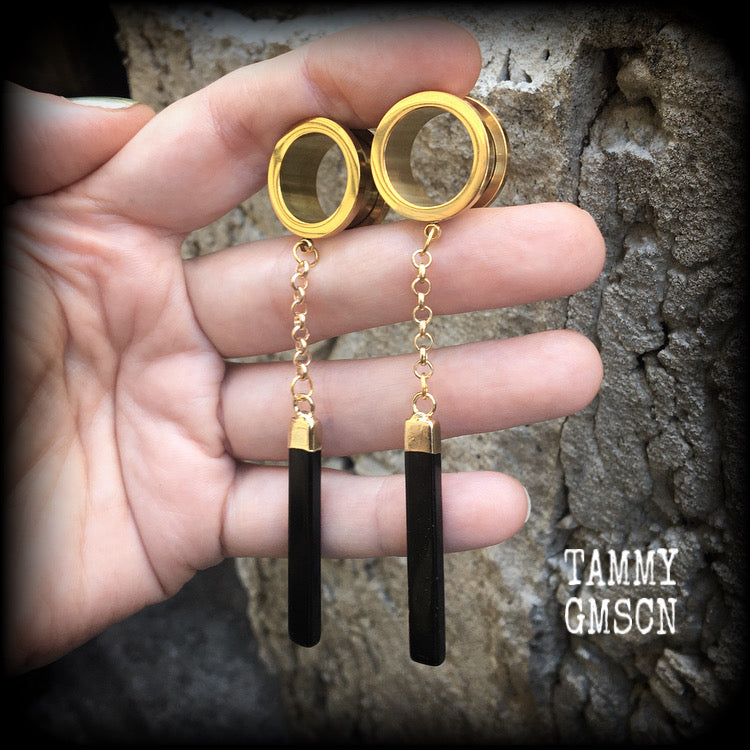 Black agate earrings 