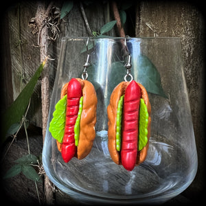 Hot Dog earrings-Novelty earrings