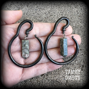 Indian agate gemstone ear hangers