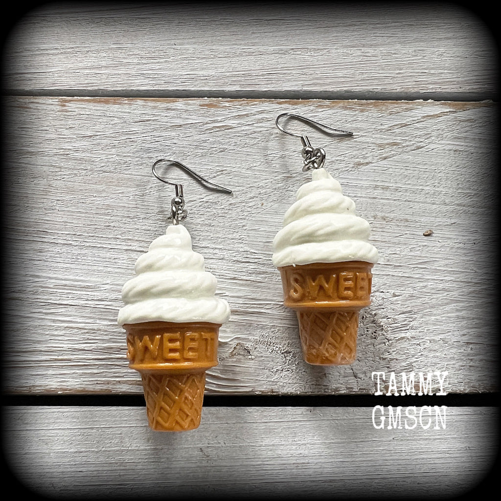 Ice Cream earrings-Soft serve ice cream