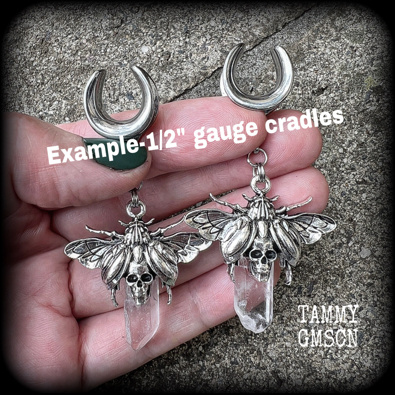 Steel saddles Scarab beetle earrings Scarab ear hangers Scarab ear gauges Gauged earrings Clear quartz ear weights 2 gauge Ear hangers Insect ear weights Gemstone ear weights Stretched ears Stretched lobes 4mm 6mm 8mm 10mm 12mm 14mm 16mm 19mm 22mm 25mm 28mm 30mm 